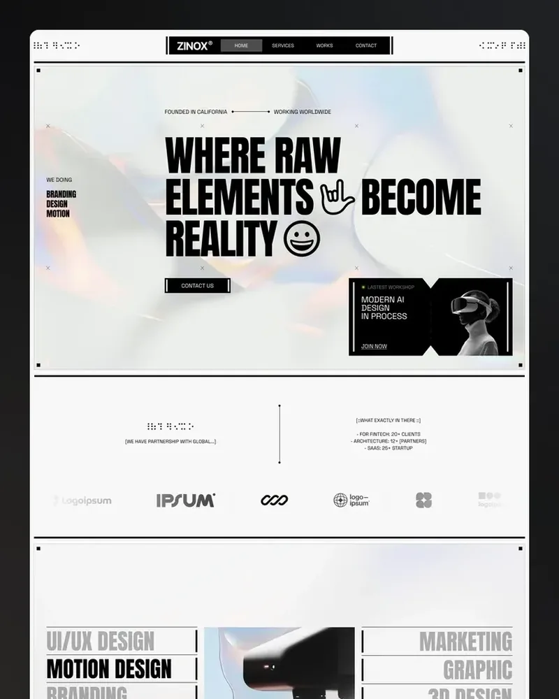 Brand Studio demo — Zinox Studio home page