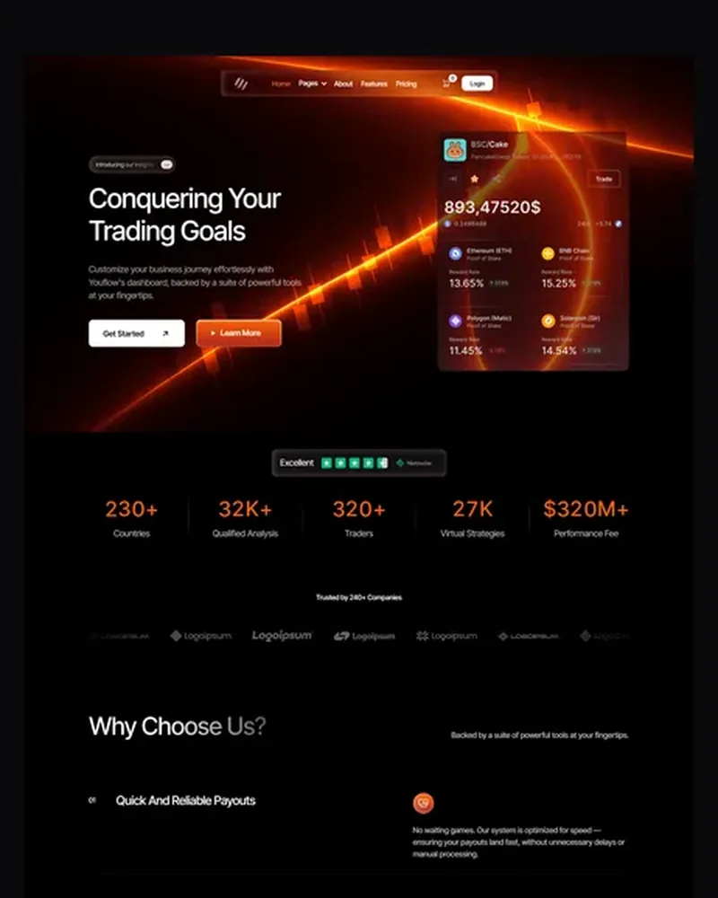 Crypto Trading demo — Trenox home page