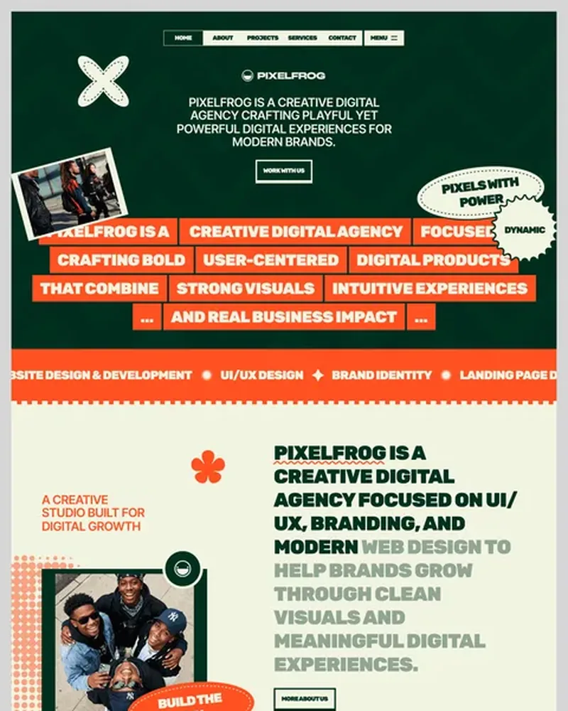 Digital Agency demo — Pixelfrog home page