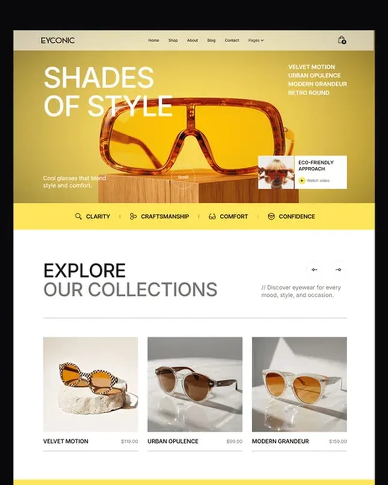 Eyewear Store demo — Eyeconic home page