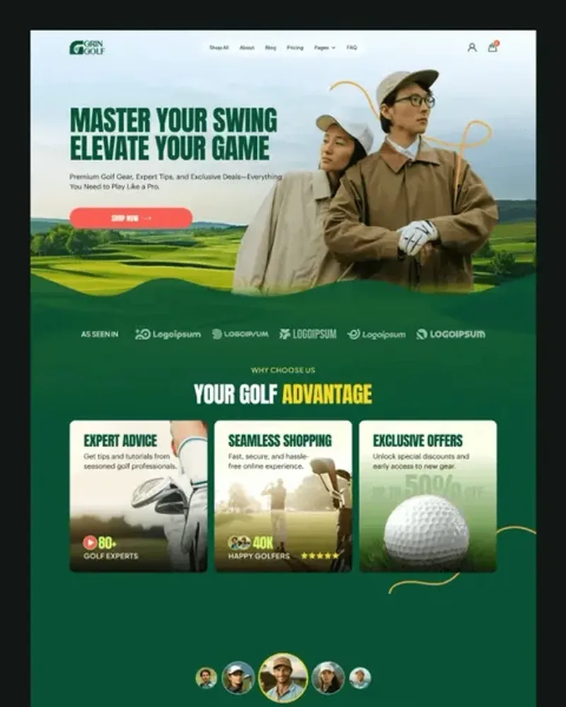 Golf demo — Grin Golf home page