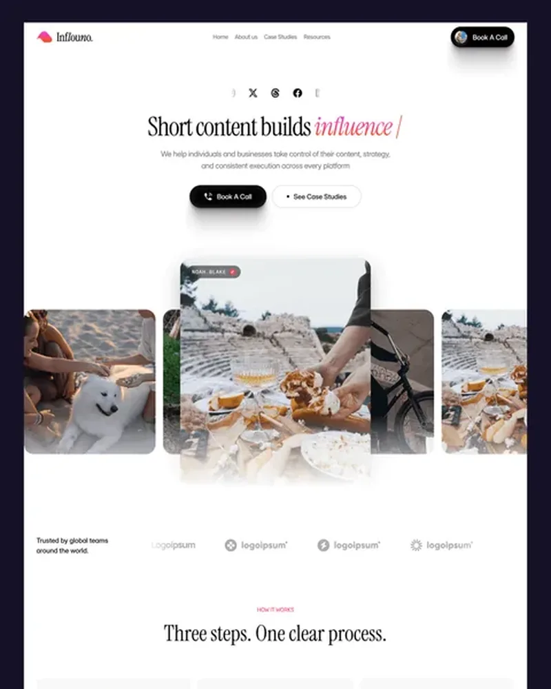 Influencer Agency demo — Inflouno home page