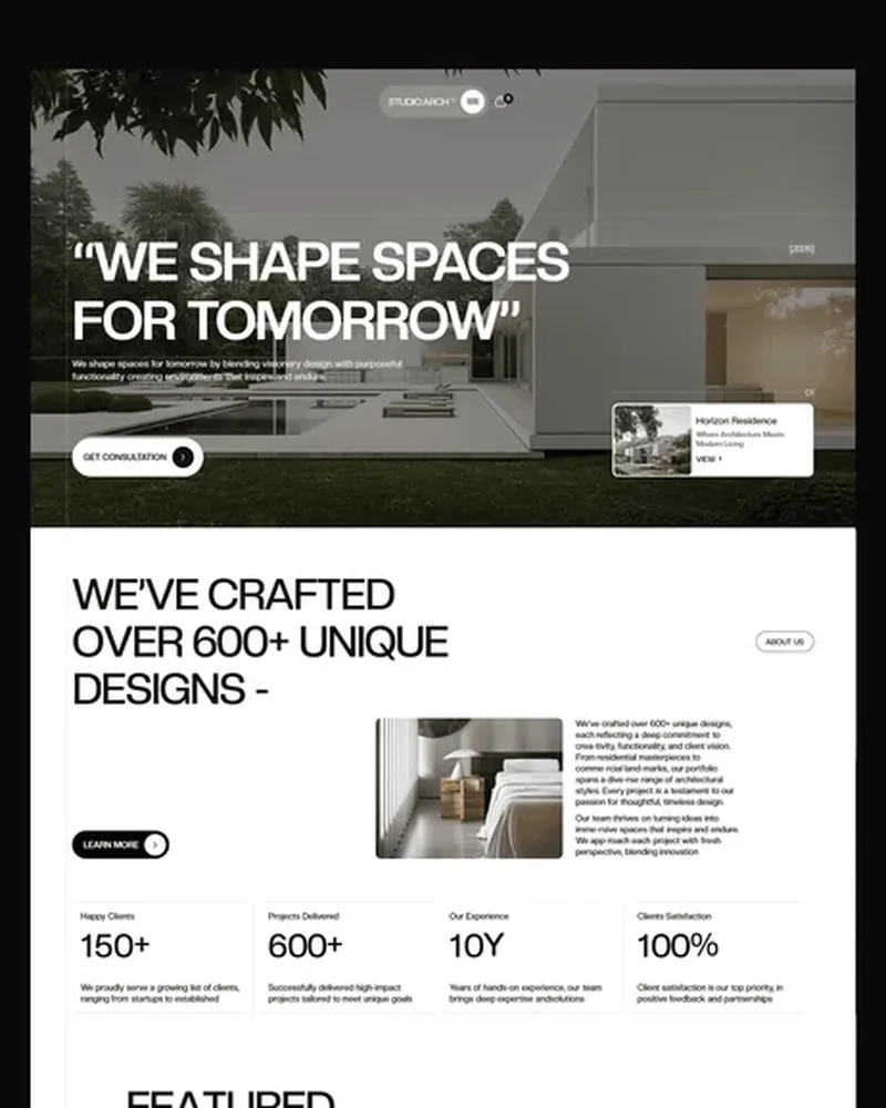 Interior Architecture demo — STUDIO.ARCH home page