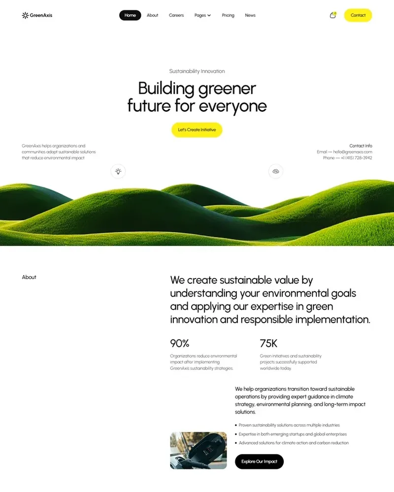 Renewable Energy demo — GreenAxis home page