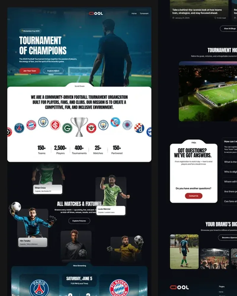 Sports demo — Goal home page